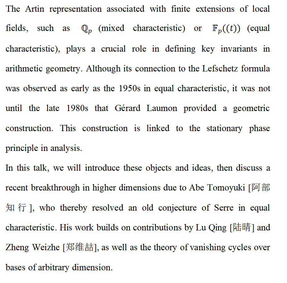 Stationary Phase and Artin Representation: Work of Laumon and Abe