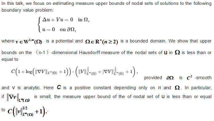 Measure upper bounds of nodal sets of solutions to Dirichlet problem of Schrodinger equations