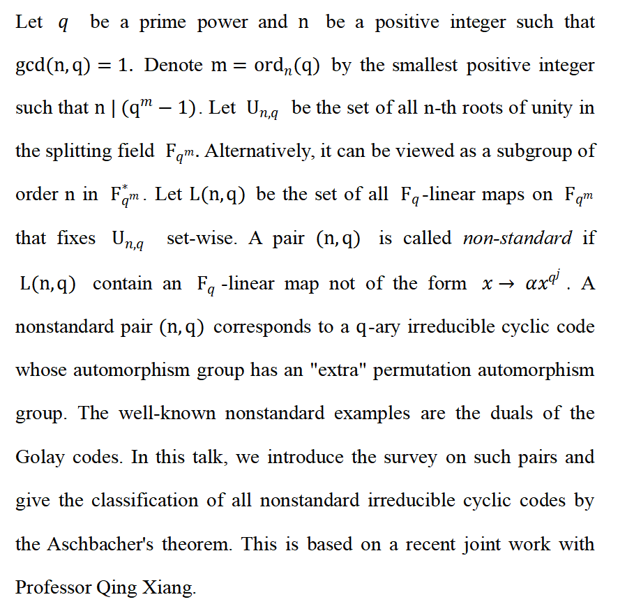 Seminars on Discrete Mathematics:Classification of Nonstandard irreducible cyclic codes
