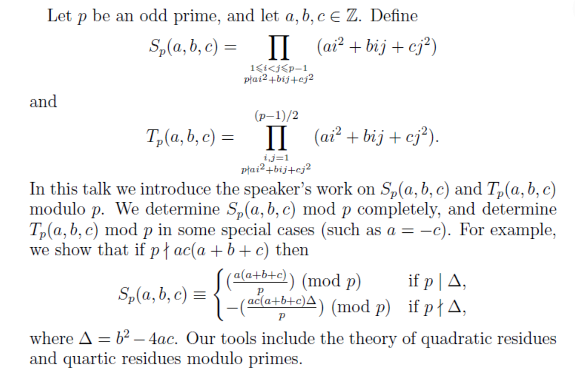 On Two Products Modulo Primes