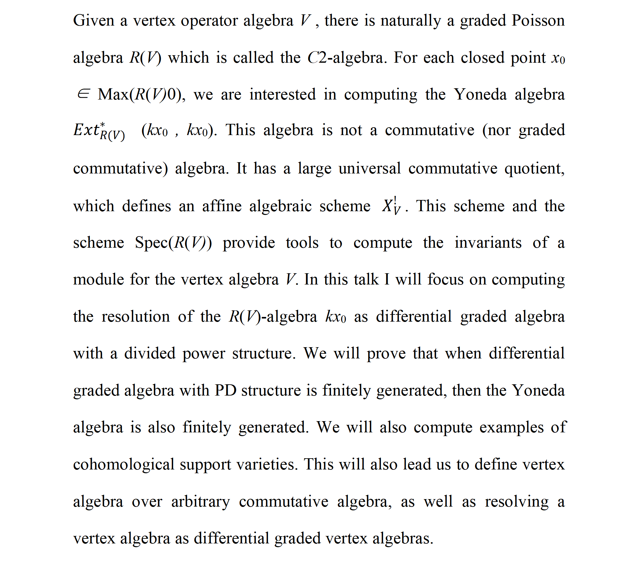 Yoneda algebras of the Poisson algebra associated to a vertex operator algebra