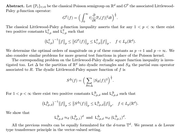 Optimal orders of the best constants in the Littlewood-Paley inequalities